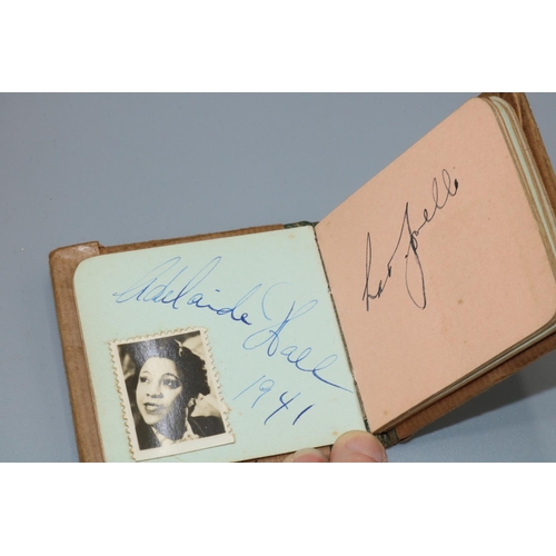 415 - Autograph album c1940s, approx. 30 signatures from entertainers including Adelaide Hall, George Form... 