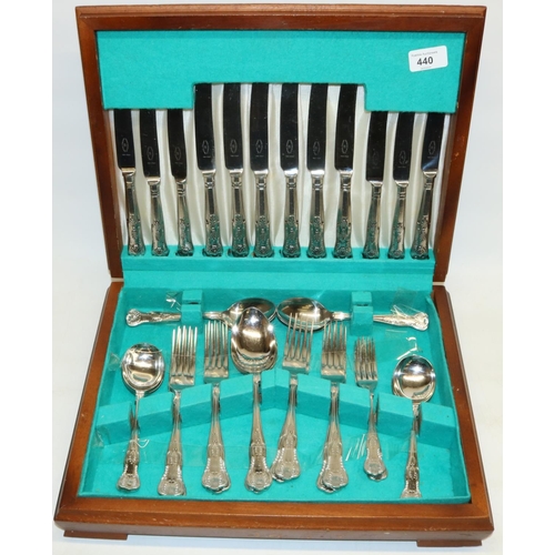 440 - George Butler canteen of King's pattern cutlery for 6 place settings