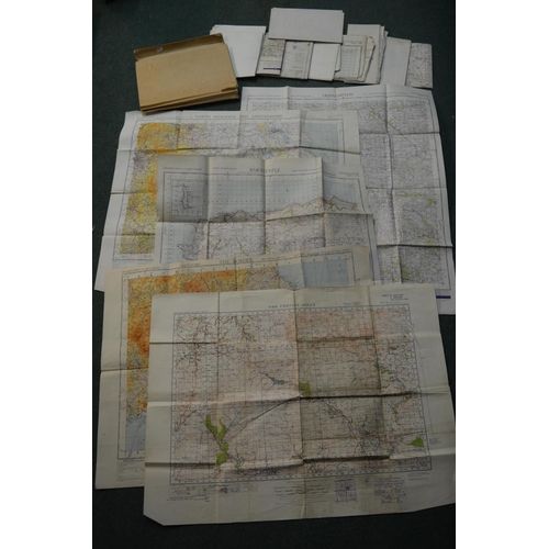 705 - Collection of fourteen post WWII Ordnance Survey Military and war ministry maps, one dated 1976, of ... 