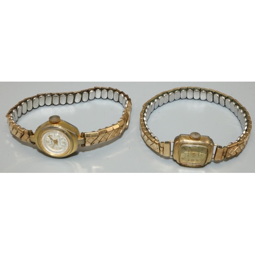 373 - Ladies Olma rolled gold wristwatch with signed champagne dial, applied Arabic and Roman indices on e... 