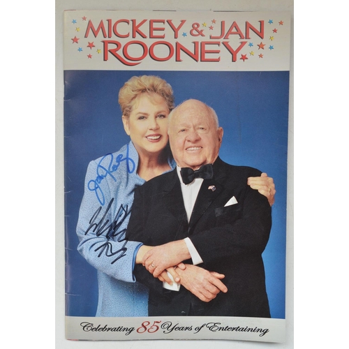 388 - Mickey and Jan Rooney 2007 signed programme celebrating 85 years of entertainment, signed by both