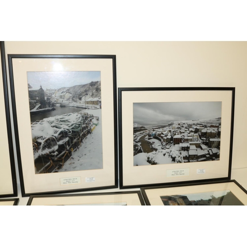 608 - After Dave Manship (British Contemporary); Five framed and mounted photographs of Staithes Beck and ... 