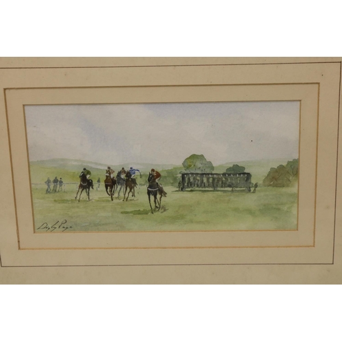 632 - Digby Page (British b.1945); Point to Point Racing in a landscape, watercolour, signed, inscribed ve... 