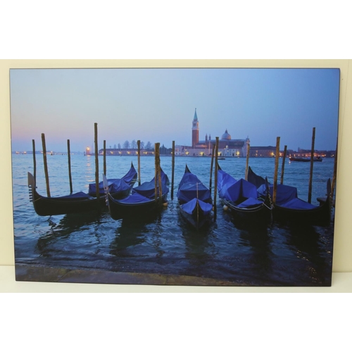 633 - Large photo study of Gondolas, 60cm x 92cm and a Mark Egerton Images photo 'Skiff on Blue, Isle of M... 