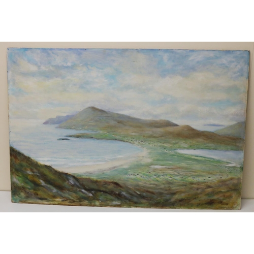 648 - Cyril Gray (British C20th); 'Achill from Minaun' oil on board, signed, inscribed and titled verso, u... 