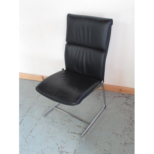 669 - Boss design desk chair black upholstered on chrome supports, H107cm