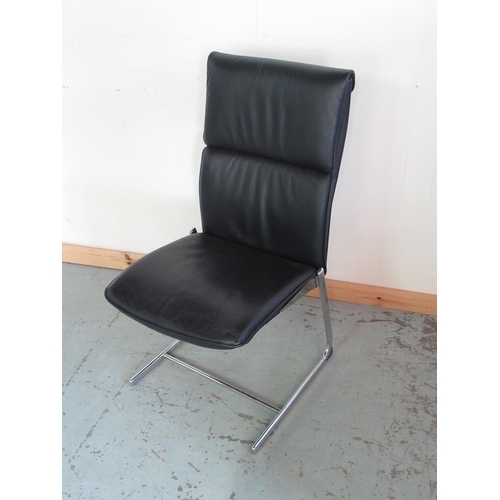 669 - Boss design desk chair black upholstered on chrome supports, H107cm