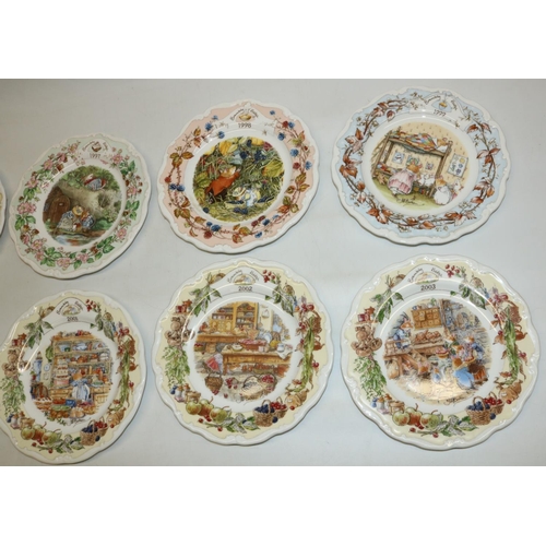 735 - Royal Doulton Brambly Hedge year plates: 1996-2003. all D21cm (8)