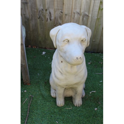 1012 - Reconstituted stone statue of a sitting dog H64cm