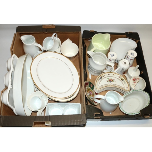 441 - Copeland Late Spode Rockingham crescent dishes (6), quantity of modern white and white dinnerware in... 