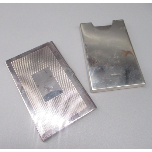 200 - ER.II hallmarked Sterling silver card holder, by Philip Kydd, Birmingham, 2001, and another silver c... 