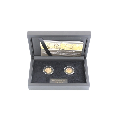 232 - Diamond Jubilees Gold Sovereign Set of 1897 and 2012, consisting of 1897 Victoria gold sovereign and... 