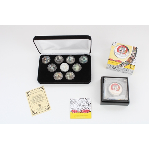 235 - 1977 Star Wars coin set consisting of nine 1977 Washington quarters with reverse printed designs fro... 