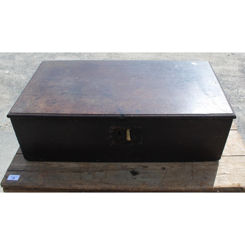 81 - The Amanda Barrie Collection - C19th/20th box, 23cm x 72cm x 37cm and a inlaid pine box, 20cm x 74cm... 