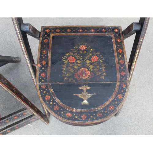 85 - The Amanda Barrie Collection - Pair of late C19th/ Early C20th Scandinavian painted pine folding cha... 