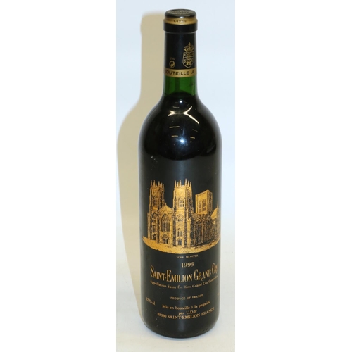 259 - 1993 Saint Emilion Jraned Cru 75cl bottle with a view of York Minister