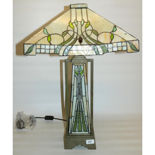 838 - Contemporary Charles Rennie Mackintosh style table lamp H69cm