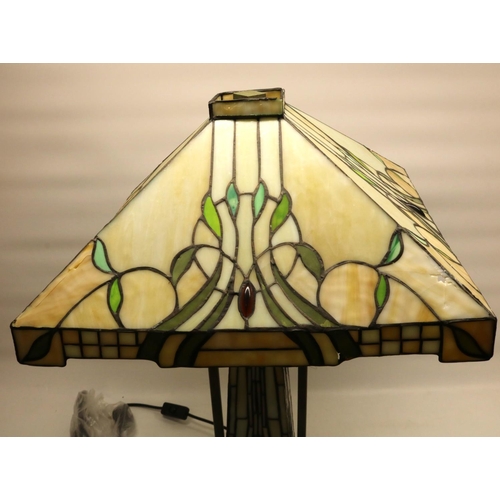 838 - Contemporary Charles Rennie Mackintosh style table lamp H69cm