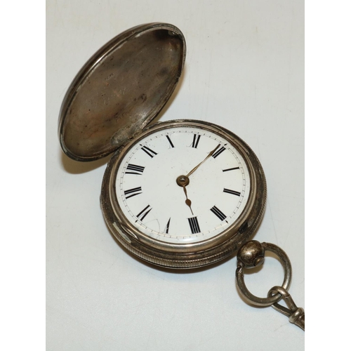 844 - Tho.s Spencer Chelmsford silver hunter pocket watch, white enamel dial set with roman numerals and o... 