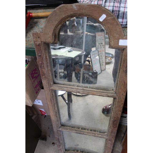 93 - The Amanda Barrie Collection - Mirror converted from a pine cupboard door, three mirror panels, appr... 