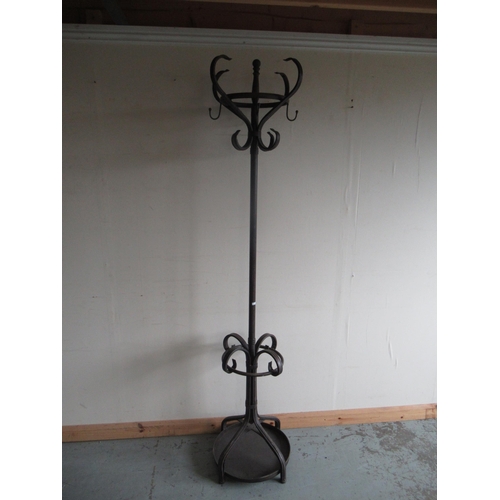 819 - Wrought metal hat, coat and umbrella stand, H195cm