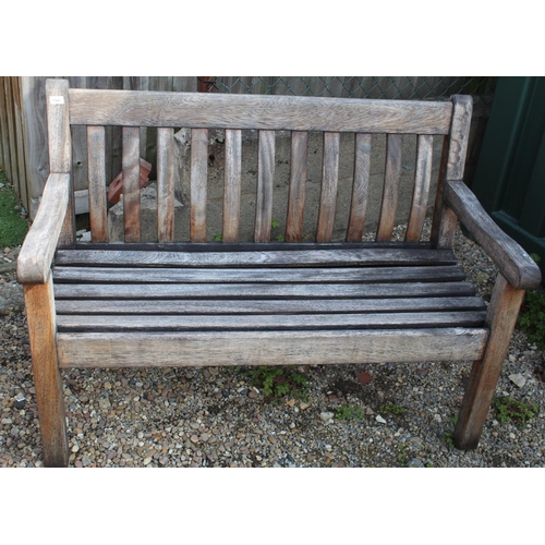 1164 - Teak slatted garden bench 122cm x 50cm x 87cm