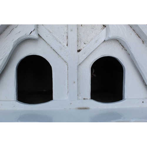 1165 - Well made white painted dovecote complete with hanging chain, approx 120cm x 72cm x 48cm