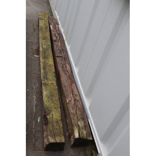 1144 - Pair of railway sleepers, W260cm D16cm