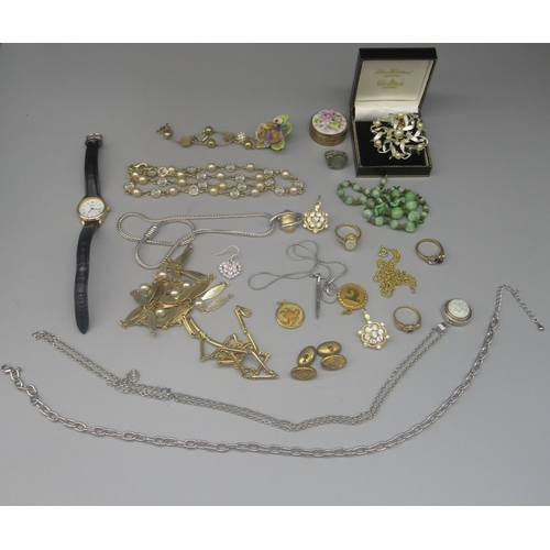 908 - Single string of individually knotted cultured pearls, clasp stamped 14K H, and a collection of cost... 