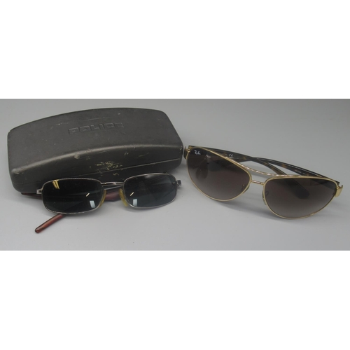 948 - Pair of Ray-Ban sunglasses and a pair of Police sunglasses (a/f), in case (2)