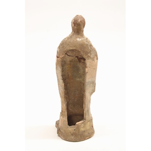 532 - Greco-Roman hollow cast terracotta figure of a woman wearing a Stola, possibly of antiquity, the fig... 