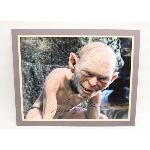 869 - The Lizzie Cundy collection - Andy Serkis signed picture of Gollum from Lord of the Rings, 50.7cm x ... 