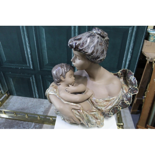 407 - Large Lladro Gres porcelain bust 'Cherish', H40cm