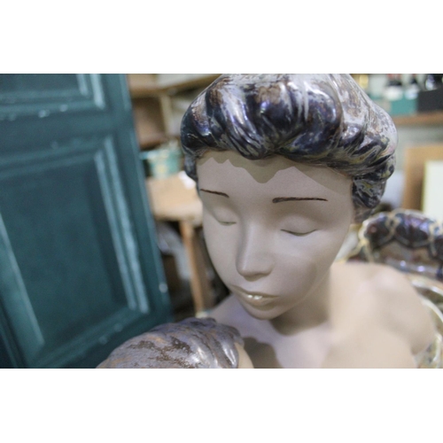 407 - Large Lladro Gres porcelain bust 'Cherish', H40cm