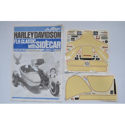 7 - Tamiya 1/6 scale Harley Davidson FLH Classic With Sidecar Big Scale No18 model kit (item no BS0618),... 