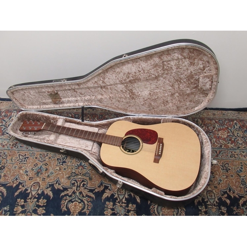 456 - Martin & Co DXM Dreadnought 6 string acoustic guitar, in a Hiscox Liteflite travel case