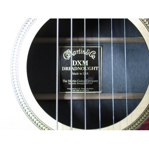 456 - Martin & Co DXM Dreadnought 6 string acoustic guitar, in a Hiscox Liteflite travel case