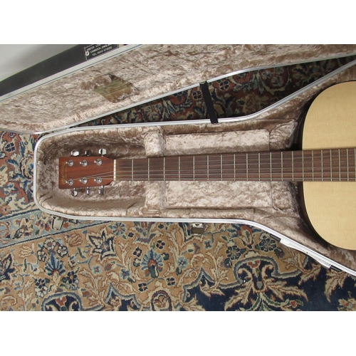 456 - Martin & Co DXM Dreadnought 6 string acoustic guitar, in a Hiscox Liteflite travel case