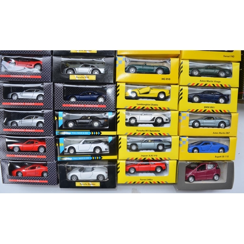 100 - Collection of boxed 1/43 diecast model cars to include Shell Collezione and Sports Car Collection, C... 