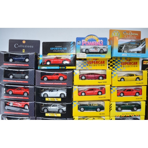 100 - Collection of boxed 1/43 diecast model cars to include Shell Collezione and Sports Car Collection, C... 