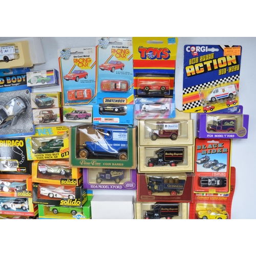 101 - Collection of boxed diecast model vehicles, various scales and manufacturers to include Solido, Cara... 