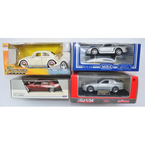 91 - Collection of 16 mostly 1/24 scale diecast model cars from Maisto, Majorette, Burago, Revell, Mira a... 