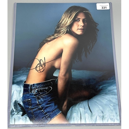 331 - Jennifer Aniston photo, with signature, 28cm x 35.5cm, with Certificate of Authenticity from Heroes ... 