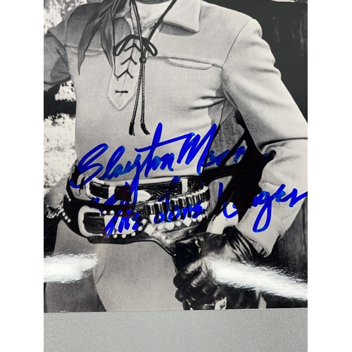 382 - 'Lone Ranger' Clayton Moore photo, with signature, 20.2cm x 25.4cm, with Certificate of Authenticity... 