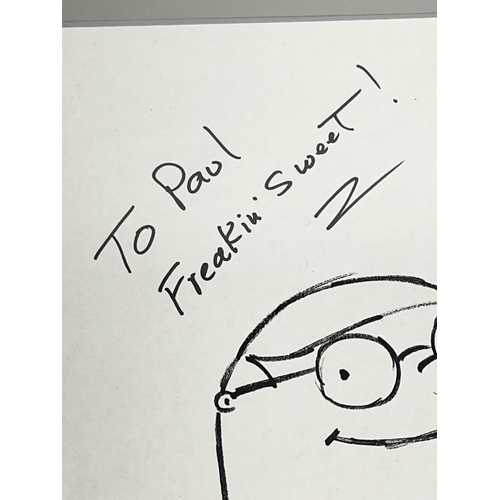 392 - Seth MacFarlane signed artwork of Peter Griffin 'To Paul Freakin Sweet!' 160/300