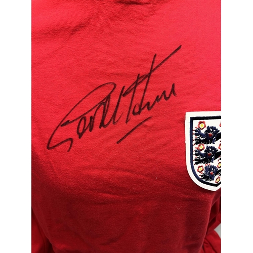 306 - England 1966 Retro Shirt Signed by Geoff Hurst, with laminated Certificate of Authenticity from Sign... 