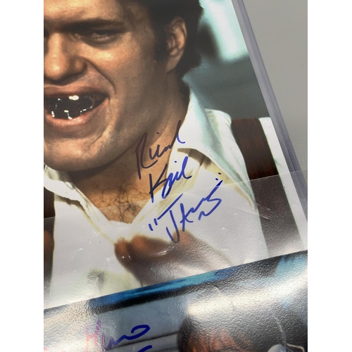 322 - Roger Moore photo with signature, Richard Kiel 'Jaws' photo with signature, Barbara Bach 'Anya Amaso... 