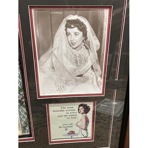 375 - Framed Elizabeth Taylor signed 'Father of the Bride' doll montage, 74cm x 67.5cm, with Certificate o... 