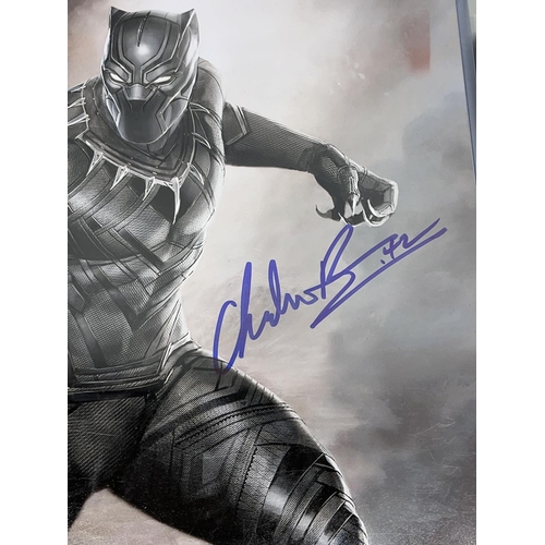 402 - Two  Chadwick Boseman photos as 'Black Panther', with signatures, with Certificates of Authenticity ... 