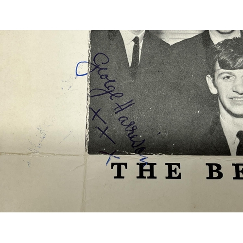 464 - 1963 Parlophone promotional photo card signed by George Harrison,

Provenance: sent to owner after r... 